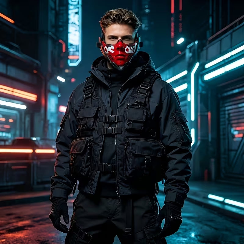 Cyberpunk Mechanical Face Mask – Futuristic Robot Style Sci-Fi Decorative Mask, Steampunk Costume Prop
